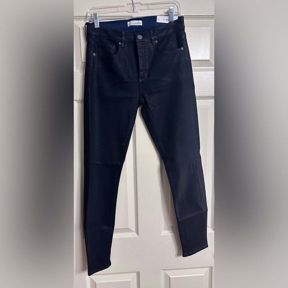 LOFT Navy Coated Jeans - Sz 28/6 - NWT!